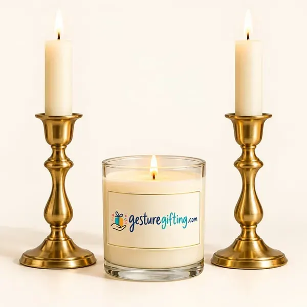 Brass Candle Holder Set with your logo