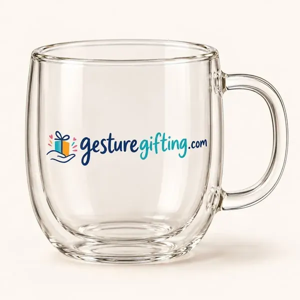 Double-wall Glass Mug with your logo
