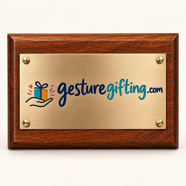 Wooden Plaque with Metal Plate with your logo